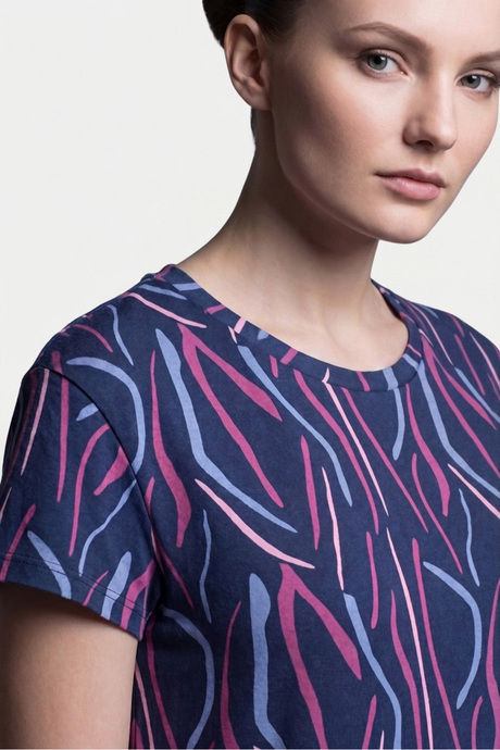 Sweet Dreams Abstract Printed Short Nightdress - Iconic Navy — image 4